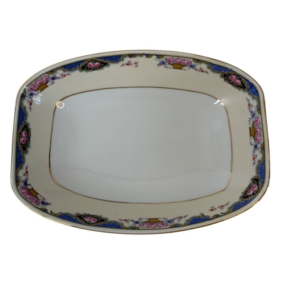 VTG Edelstein Bavaria Porcelain Serving Dish Floral & Gold 10" X 7" X 2" P10128